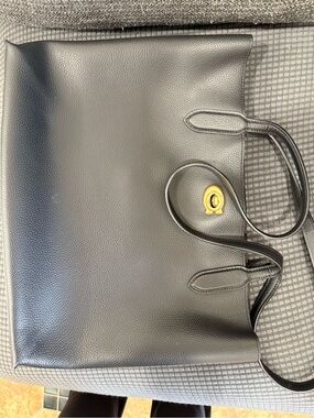 COACH Black Leather Tote Bag